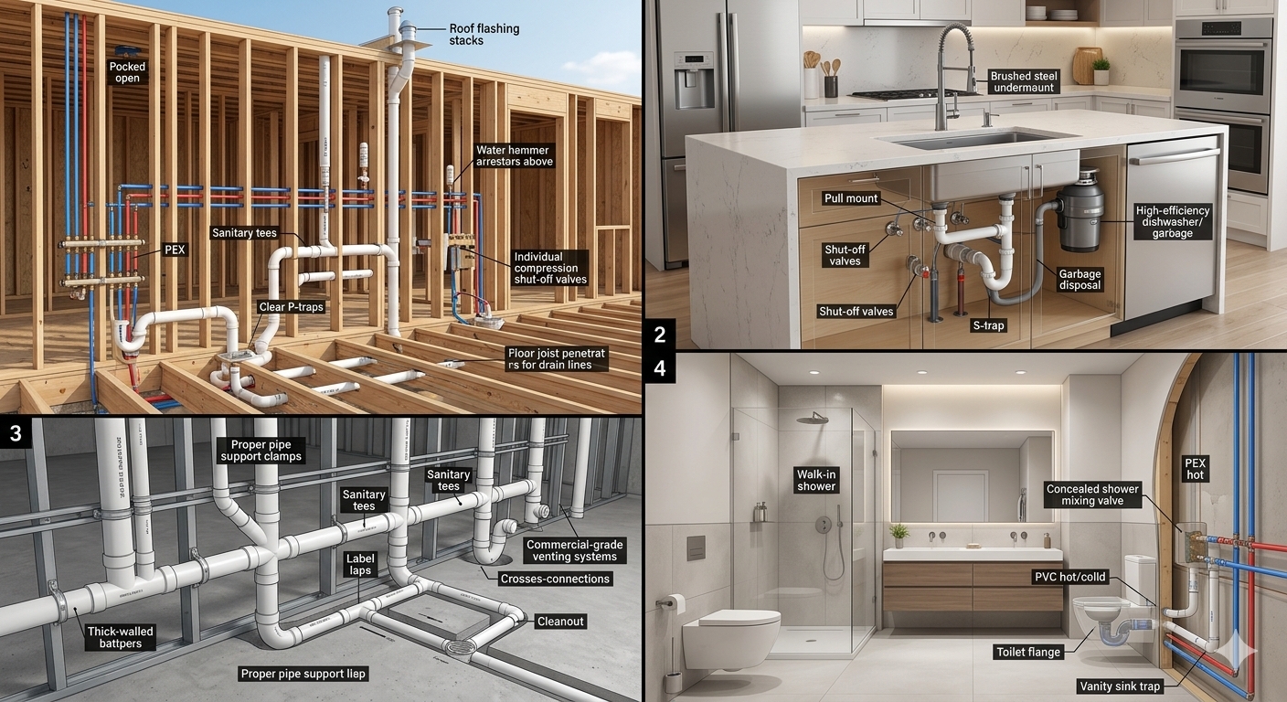 Bathroom & Kitchen Plumbing Setup